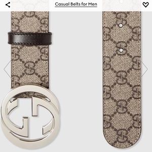 Gucci brand new GG SUPREME BELT WITH SHINING SIVER BUCKLE